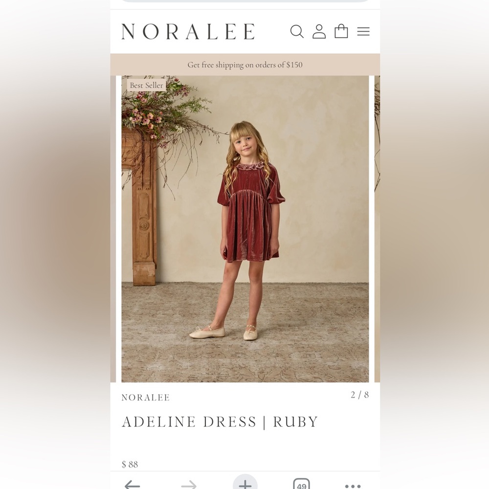 Noralee Adeline Dress in Ruby color - size 4